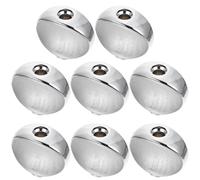 RUNROTOO 8pcs Metal Guitar Tuning Peg Buttons Replacement Set for Acoustic and Electric Guitars, Silver Colour with Unique Designs, Securely Hold Strings and Ensure Accurate Tuning