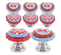 RUNROTOO 8pcs Toilet Tank Button Top: Heart Shaped Push Button Aids Flush Replacement for Women Long Nail Art Helper Accessory Drawer Knobs Decor