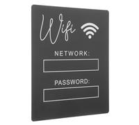 RUNROTOO Acrylic Wifi Password Sign for Guests with Simple Installation and Easy to Clean Features, Black Desktop Signage for Home and Office Use
