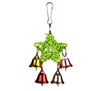RUNROTOO Acts as Stylish Bird Decoration Five-pointed Star Shaped Parrot Rattan Hanging Cage Accessory That Promotes Fun and for Random Color Pet Parrots