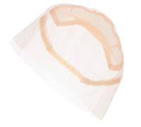 RUNROTOO Adjustable Beige Lace Wig Cap for Women, Super Stretchable Fabric Hair Net with Elastic Strap, Not Easy to Deform, for Wig Making and Hair Extension Use