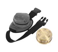 RUNROTOO Adjustable Strap Moxibustion Box Burner for Shoulders and Abdomen with Hollow Brass Construction and Velvet Cloth Cover, Easy to Use Heat Therapy Tool for Home and On-the-go Use