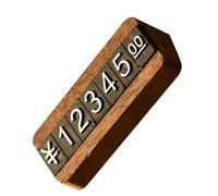 RUNROTOO Adjustable Wooden Price Cube Blocks with Clip on Label Holder for Jewelry and Commercial Stores, Disassemblable Price Display Stand for Vegetables and Dry Foods