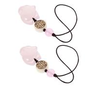 RUNROTOO Animal Design Fox Keychain 2PCS Phone Charm with Elegant Rope Lanyard for Car Keys and Special Occasions