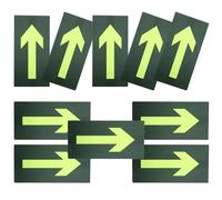 RUNROTOO Arrow Markers Pvc Backing Glow in The Dark 10pcs Self-adhesive Luminous Directional Stickers for Outdoor Trail Marking and Hiking for Camping and Safety Signs