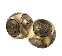 RUNROTOO Baoding Hand Exercise Balls and Enhancing Finger Flexibility for Stress Relief 2pcs Brass 36mm Six Sided Finger Therapy Balls with Intricate Relief Patterns at Home