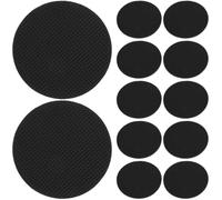 RUNROTOO Billiards Table Leveler Pads 12Pcs Black EVA 3.35 Inch Diameter Adjustable Pool Table Foot Pads for Furniture Stability and Floor Protection