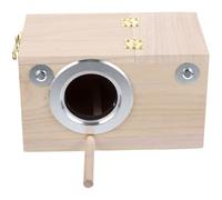 RUNROTOO Bird Breeding Box Natural Wood Parrot Nesting House with Separated Interior to Prevent Eggs from Rolling Encouraging Natural Breeding Behavior Suitable for Parrots and Birds