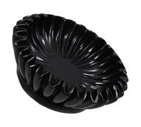 RUNROTOO Black Fluted Scalloped Decorative Bowl Resin Key Bowl for Entryway Table with Ruffle Edge, Easy to Clean Stylish Candy Holder and Bookshelf Decoration
