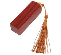 RUNROTOO Blank Wooden Name Stamp 2cm with Tassel, DIY Wood Carving Stamper for Calligraphy, Painting, Scrapbook Seal Tool for Office and Art Supplies