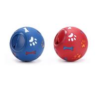 RUNROTOO Blue Dog Treat Ball Toy Molar Function and Water Outlet Holes, Interactive Tpr Leaking Food Toy for Pet Training and Activity