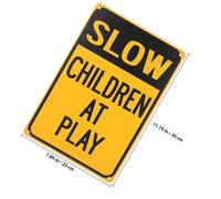 RUNROTOO Boys and Playing Safety Sign Slow Down Warning 30X20Cm Iron Outdoor 2pcs with Easy Installation for Streets and Neighborhoods