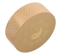 RUNROTOO Brass Calligraphy Paperweight for Office and Home Use, round Solid Brass Block Traditional Chinese Design, Versatile Use for Paper Stabilization, for Artists and Writers