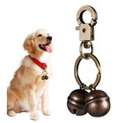 RUNROTOO Brass Dog Bell Collar Charm with Spring Snap Hook, Solid Brass Construction, Stylish and Elegant Pet Collar Hanging Bell Suitable for Dogs and Cats in The Park Or at Home