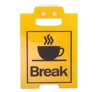 RUNROTOO Break Desk Sign for Office Reception, Front Desk Retail Counter Yellow Caution Do Not Disturb Signal Simple Status Tabletop Sign for Work Cubicle