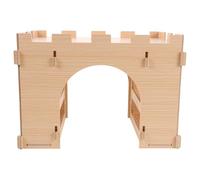 RUNROTOO Bunny Hay Feeder Multifunctional Hay Rack Beige Indoor Use for Chinchilla Rabbit Busy Owners