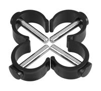 RUNROTOO Cane Locking Pin 4 Pcs Black C-Shape Clips 32mm Pin Length for Walking Canes Accessories, Featuring Nonslip Rubber Tips, for Bathroom Handrails and Toilet Stools