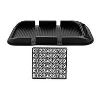 RUNROTOO Car Dashboard Non-slip Pad with Dual Card Slots, Black Pvc Automotive Phone Mat and Multi-function Holder for Coins, Sunglasses, and Small Items, Suitable for Vehicle Interior