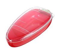 RUNROTOO Carrot Snack Box Double Compartment Plastic Food Storage Container with Lid for Easter Basket Stuffers Wedding Party
