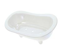 RUNROTOO Ceramic Bathtub-shaped Soap Dish Holder with Self Draining Feature White Soap Tray for Bathroom and Kitchen Versatile Use from Becoming Soggy