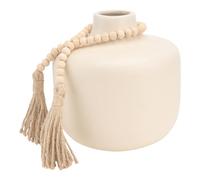 RUNROTOO Ceramic Flower Arrangement Container Vase in Beige for Dressing Table and Dining Table, Creative Home Vase with Beautiful Appearance to Hold Flowers and Beautify Your House