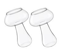 RUNROTOO Cocktail Glasses 2pcs with Smooth and Easy to Clean Layered Glass Drinking Cups Mushroom Coffee Mug for Restaurants and Ktv