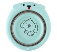 RUNROTOO Collapsible Cartoon Folding Wash Basin, Portable Blue Plastic Washbasin with Adorable Appearance, Eco-Friendly Design for Travel and Washing Hands