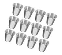 RUNROTOO Communion Cups 15ml Capacity with Elegant Craftsmanship 12pcs Stainless Steel Stackable and Sturdy Material for Church Communion Rituals