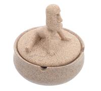 RUNROTOO Creative Yoga Stone Man Ashtray with Lid, Resin Ash Holder for Smokers, Versatile Usage and Easy to Clean, Unique Decorative Design for Home and Living Room