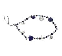 RUNROTOO Crystal Beaded Phone Charm Lanyard Blue Gradient Cellphone Pendant Decorative Mobile Phone Strap Holiday Style Accessory for Women