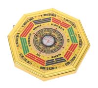 RUNROTOO Decorative Compass on Mdf with Gold Foil Hanging Ornament Chinese Style Portable Compass Featuring Unique Vintage Design and Divination Use for Home Décor