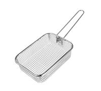 RUNROTOO Deep Fryer Basket: Stainless Steel Wire Basket with Folding Handle - Food Presentation Serving Tableware for Home Kitchen Frying French Fries Wings Spaghetti