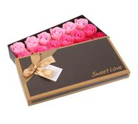 RUNROTOO Delicate Pink Rose Soap Flower 1 Box with Long-lasting Fragrance and No Watering Required, Includes Storage Box for Bathroom and Room Decoration for Gift for Girlfriend or Mother
