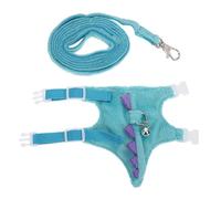 RUNROTOO Dinosaur Shaped Small Pet Harness and Leash with Vest Design, Short Plush and Non-woven Fabric, Secure Buckle Fastenings for Small Dogs and Squirrels, for Outdoor Adventures