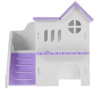 RUNROTOO Double-deck Hamster Hut Hamster Villa Cozy and Secure Space Hiding Place Pvc Material 7.07x6.88x4.52in Dimensions Suitable for Winter and Summer Rabbits Small Animals