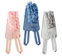 RUNROTOO Double-Sided Back Scrubber 3 Pcs for Shower with Gauze Material Exfoliating and Enhancing Skin Elasticity, Suitable for Travel and Bathing, for Seniors and Children