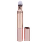 RUNROTOO Dual-ended Makeup Brush Retractable Foundation and Loose Powder Brush with Concealer Applicator Rose Gold for Travel and Professional Use