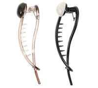 RUNROTOO Elegant French Style Hair Barrettes 2pcs for Women, Plastic Material with Secure Hold and Adds Elegance, for Weddings and Parties Hair Accessories