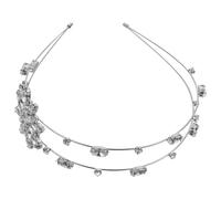 RUNROTOO Elegant Silver Crystal Headband with Snowflake and Flower Design, Alloy Material, Ergonomic Structure for Women Hair Accessories, for Graduation Festival and Photo Props