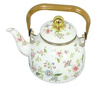 RUNROTOO Enamel Teapot for Camping Stovetop Kettle Handle Tea Pot for Party Convenient Water Kettle for Daily Use