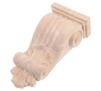 RUNROTOO European Style Solid Wood Corbels Decorative Appliques with Intricately Carved Design for Cabinet Furniture Decoration and Villas, Khaki Wood Corner Trim Enhancing Interior Decor
