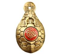 RUNROTOO Feng Shui Brass Dragon Turtle - Lucky Coin Biting Turtle Figurine - Chinese Wealth Prosperity Sculpture - Wealth Protection Statue for Desktop Shelf