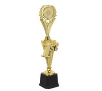 RUNROTOO First Place Plastic Trophy Cup - Sports Competition Reward - Champion Award Trophy for Team Games, Racing Events Prize, 13.8" High Dancing/Running Competitions Prize
