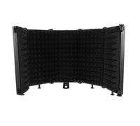 RUNROTOO Five-door Microphone Soundproof Shield with Noise Reduction, Abs and Eva Material, Can Be Fixed on Countertop Or Tabletop, for Studio Recording Environment
