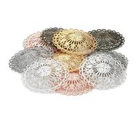 RUNROTOO Flower Decor Accessories Round 10pcs Lightweight Multi-Purpose Copper Chic Fashion Sewing and Floral Decoration Supplies for Jewellery and Womens Clothing