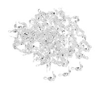 RUNROTOO Fold-Over Bead Tips Secure The Ends of Bracelets and Necklaces 200pcs Crimp Beads Silver Iron Double-Headed Clasp and End Cap Design for Jewelry Making for Craft Enthusiasts