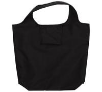 RUNROTOO Foldable Black Handheld Shopping Bag Reusable Grocery Tote Medium Size Multi-Function Travel and Outdoor Picnic Pouch