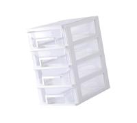 RUNROTOO Four-layer Plastic Desktop Drawer Organizer Storage Cabinet with Lightweight Pp Material and Elegant Simple Design for Office and Home Sorting and Storage