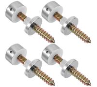 RUNROTOO Glass Railing Standoff Brackets 4Pcs Glass Pin Fixing Parts Screws for Balcony Staircase Deck Support Hardware 3.39X1.14X1.14In Suitable for Handrails