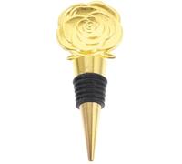 RUNROTOO Golden Rose Shape Alloy Wine Bottle Stopper for Beverages, Prevent Alcohol Volatilisation, Safe and Healthy, for Family Gatherings, Creative Bottle Stopper